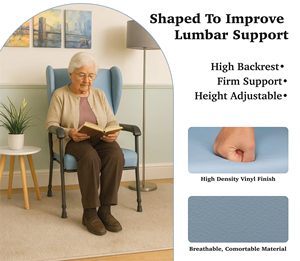 Silla Apilable Ergonómica para Pacientes con Respaldo Alto y Asiento Acolchado para Entornos de Atención Médica - Product Image 6