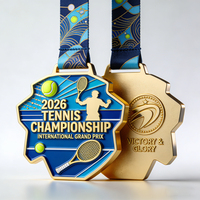 Medallas Deportivas Personalizadas de Metal de Alta Calidad OEM con Logotipo Grabado en 2D y 3D, Premios de Béisbol, Fútbol, Tenis con Cinta