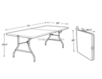 Table pliante extérieure en plastique HDPE durable directe d'usine conception portable robuste pour salle à manger moderne pliable moderne extérieur