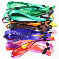 Bracelet en tissu satiné personnalisé avec logo promotionnel Sunshine pour festival musical, avec fermoir en plastique en forme de barillet