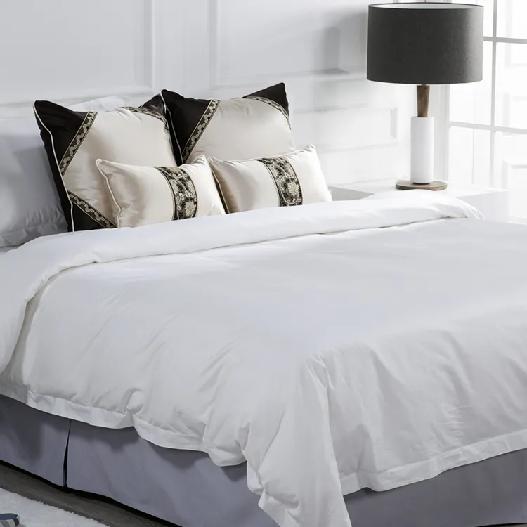 Parure de lit de luxe, ensemble de literie de haute qualité, housse de couette, parure de lit blanche de marque célèbre