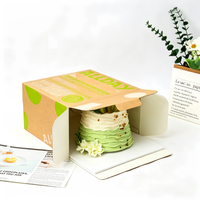 Boîte d'emballage pour gâteaux en papier kraft recyclé OEM ODM, logo personnalisé imprimé, boîte à pâtisserie en kraft avec fenêtre transparente