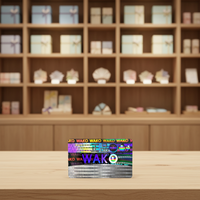 Autocollant holographique anti-contrefaçon en PET à forte adhérence KC avec logo personnalisé pour usage cosmétique, emballé en carton pour fard à joues et masque facial