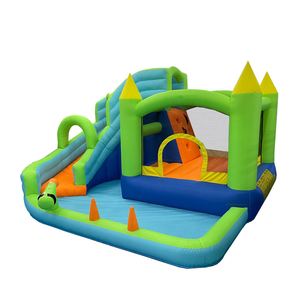 Château gonflable pour enfants en tissu polyester enduit de PVC Oxford avec piscine, toboggan, trampoline, mur d'escalade - Product Image 2