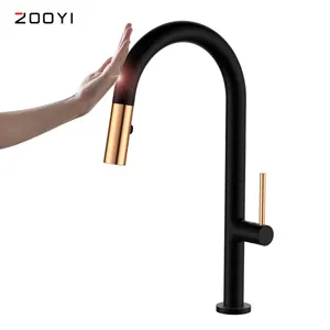 ZOOYI — robinet automatique pour la cuisine, noir mat, capteur sans contact, nouveau, de styliste