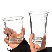 Tasse à thé au lait en verre transparent, ronde, pour usage domestique, pour boissons froides, latte