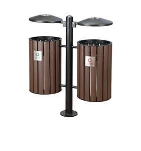 commercial metal trash bin outdoor waste bin with ashtray