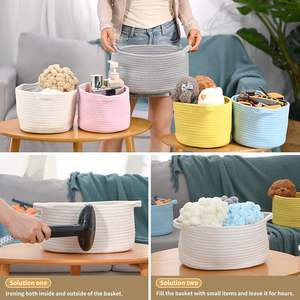 Happyiren 13x8x6 pulgadas cesta de almacenamiento de tela Rosa asas tejidas papel de regalo vacío bolsa de celofán cintas <span class=keywords><strong>para</strong></span> cumpleaños bebé - Product Image 6