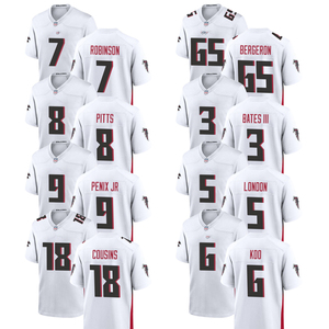 Maillots de football américain personnalisés 2025 Atlanta – Tenues brodées pour jeunes avec logos – Blanc - Product Image 1