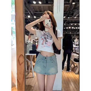 2025 printemps été nouveau américain rétro lavé couleur claire taille haute Denim Shorts pour femmes taille moyenne maigre tout match minceur - Product Image 6