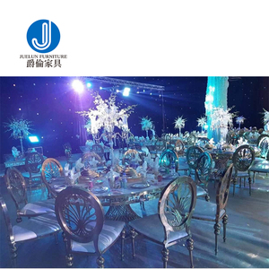 Đám cưới thanh lịch thiết lập bảng vàng thép không gỉ với kính cường lực ăn uống vòng bảng bệ ding bảng - Product Image 1