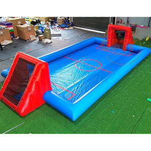 Terrain de jeu gonflable de football <span class=keywords><strong>pour</strong></span> enfants et adultes, <span class=keywords><strong>location</strong></span> de fête, couleurs bleu et rouge - Product Image 4