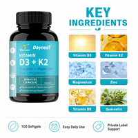 Marque privée Vitamine D3 K2 50000 UI Vitamine D3 K2 Gélules Gélules Santé Soins de Santé Suppléments
