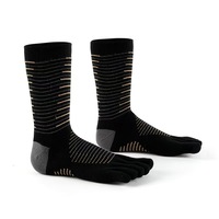 Chaussettes de sport pour hommes, mi-mollet, antidérapantes, à cinq doigts, pour marathon en plein air, séchage rapide