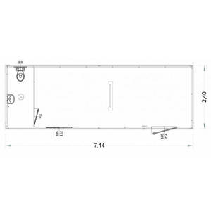 Container. It Inodoro portátil prefabricado G2 con lavabo de 7 metros para Parque escolar Uso de oficina exterior Panel sándwich de acero hecho - Product Image 1