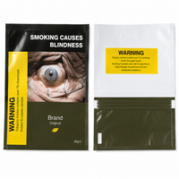 Pochette d'emballage en plastique imprimée pour tabac à rouler en vrac avec fermeture éclair, logo et taille personnalisés