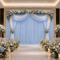 Toile de fond de scène de mariage personnalisée en tissu extensible 3D crème pour la décoration de cérémonie, de réception et d'événements