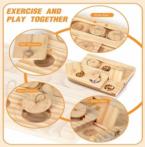 Thân Thiện Với Môi Rắn Mô Hình Bằng Gỗ <span class=keywords><strong>Hamster</strong></span> Snack Khay Tương Tác Câu Đố Ẩn Thực Phẩm Cho Ăn Đồ Chơi - Product Image 2