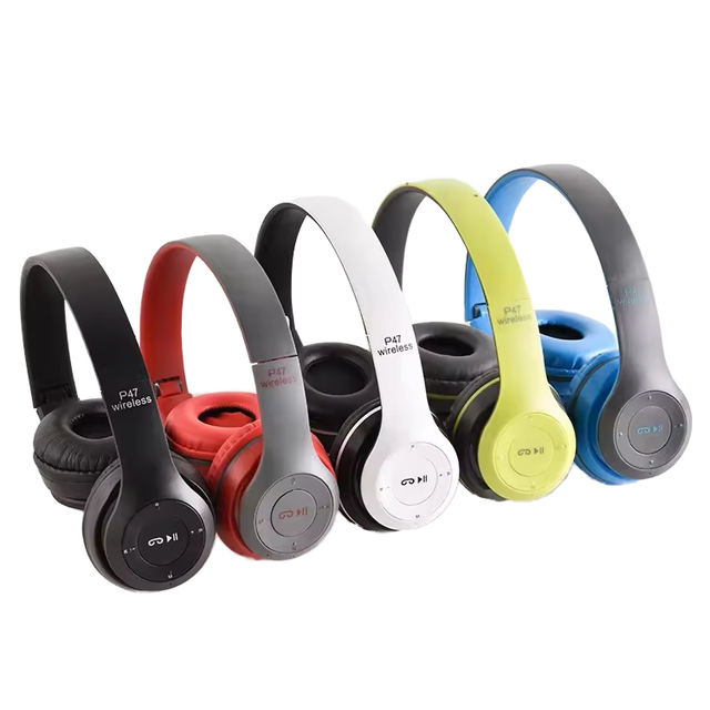 High Quality P47 Wireless Over-Ear Headphones BT Gaming Headset with AUX Line & TF Card for Mobile Phones Computers Stereo Audio