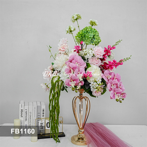 Luxury High Quality Hot Pink Silk Rose <b>flower</b> ball Centerpiece Arrangement artificial orchid Floral ball for Wedding Decoration - Product Image 2