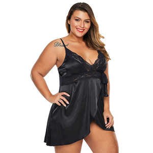 Conjunto de lencería Sexy de talla grande para mujer, malla de encaje, manguera de elasticidad abierta, ropa interior transparente caliente, bragas cortas sexis para mujer, ropa interior - Product Image 5