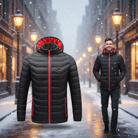 Veste chauffante USB 5V personnalisée pour homme, coupe-vent, doudoune électrique avec capuche, manteau d'hiver sportif pour l'extérieur, veste masculine personnalisée