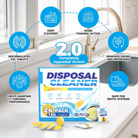 Tablettes Nettoyantes et Désodorisantes pour Broyeur de Déchets, Lot de 24, Puissant Effet Moussant, Parfum Agrumes, Naturel, Sûr pour les Fossés Septiques, Désodorisant pour Égouts de Cuisine