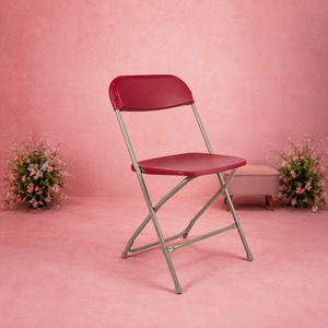 Red <b>Plastic</b> Folding <b>Chair</b> With Metal Frame Outdoor Garden Use Minimalist Design Lightweight Portable - Product Image 1