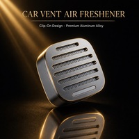 YUEHANGTC Désodorisant de voiture à clipser en alliage d'aluminium, sans batterie, 5 fentes, grille en maille, pour grille d'aération automobile