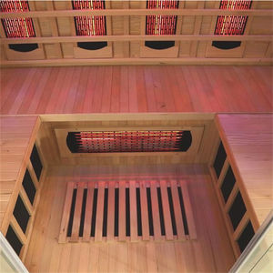 Salle de sauna en bois de pruche canadienne 1-4Person Infrared lointain Moderne Personnaliser Vapeur sèche Thérapie par la lumière rouge - Product Image 5