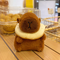 Peluche en coton PP Weixi Capybara Animal 260205-6 avec porte-clés mousqueton et pendentif de sac