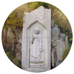 Dekorative Steins chnitz dekoration im Freien Großes buddhistisches <span class=keywords><strong>Relief</strong></span>, das betende <span class=keywords><strong>Buddha</strong></span>-Statue auf Wanddesign-Skulpturen sitzt - Product Image 3