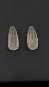 หินอัญมณีสำหรับแกะสลักด้วยมือทำจากควอตซ์สีชมพูธรรมชาติรูปทรงขวดแฟนซีเป็นคู่สำหรับแกะสลักต่างหู - Product Image 3