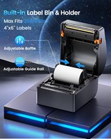 Imprimante d'étiquettes d'expédition USB A64M avec bac à papier intégré, thermique 4x6, pour les petites entreprises et les colis d'expédition