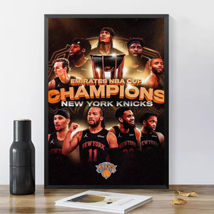 Affiche de basket-ball des Knicks Champion de <span class=keywords><strong>New</strong></span> <span class=keywords><strong>York</strong></span> 2026 pour la décoration de chambre et de dortoir, Art mural MVP pour fans de sport avec <span class=keywords><strong>cadre</strong></span> commémoratif - Product Image 4
