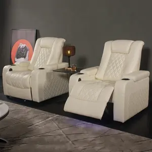 Dernière Conception Usine Vente Directe Électrique Sièges En Cuir Home Cinéma Sièges Fauteuil inclinable Cinéma Maison Canapé