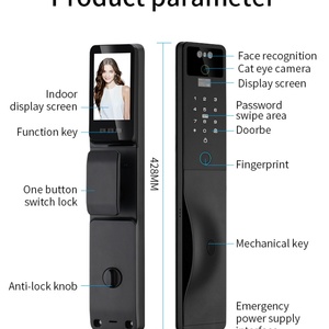 Cerradura Inteligente con Reconocimiento Facial Glomarket, Cerradura Digital con Huella Dactilar, Desbloqueo Remoto por Aplicación Wifi - Product Image 6