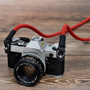 Camera Strap Round Paracord Neck Strap For Mirrorless Dslr Camera Modern Style Red - Product Image 1