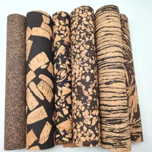 LEECORK Hight Quality Printed Faux Leather Sheets Soft Cork Leather Fabric For Diy Earrings Hair Bows Wallets Bags