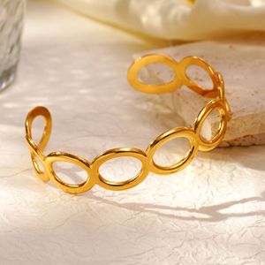 Bracelet manchette élégant en acier inoxydable pour femme, design ouvert, résistant à la <span class=keywords><strong>d</strong></span>écoloration, idéal pour le quotidien et les vacances - Product Image 4