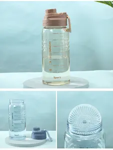 Beeman toptan tedarikçileri 1.5L 1.8L 2.2L kişiselleştirilmiş ölçeği motivasyon şeffaf spor salonu su şişesi filtre ile