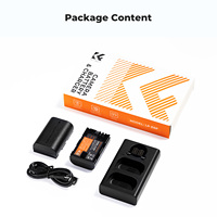 مجموعة K&F Concept المناسبة لكاميرا كانون EOS R5 Mark II، تتضمن بطاريتين قابلتين لإعادة الشحن بسعة 2400 مللي أمبير في الساعة طراز LP-E6P وشاحن USB ثنائي المنفذ