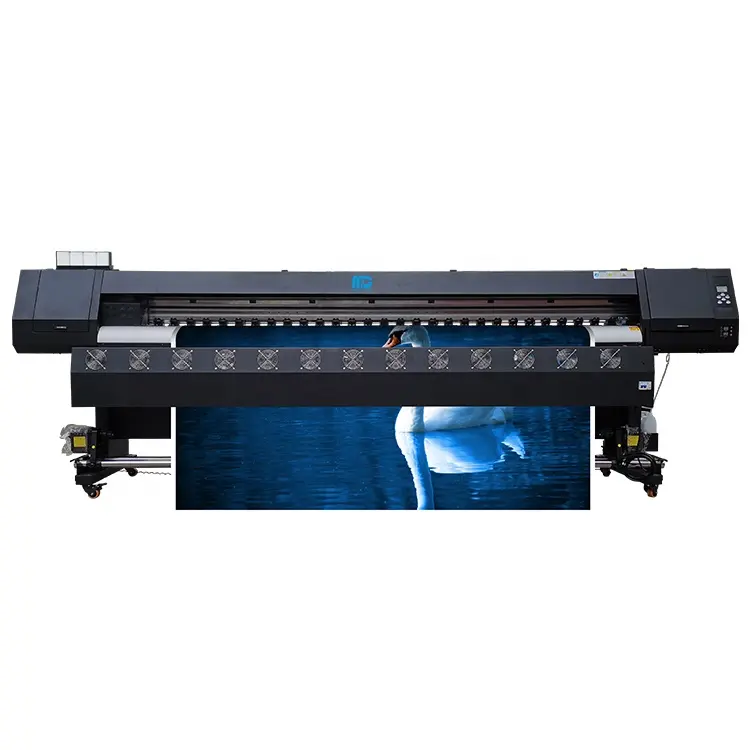 सबसे अच्छी कीमत 2 सिर 4720 सिर विलायक बड़े प्रारूप प्रिंटर 10 फीट 3200mm डिजिटल फोटो फ्लेक्स vinyl कार स्टिकर मुद्रण मशीन