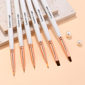 Kit de pinceles para <span class=keywords><strong>uñas</strong></span>, mango de madera blanca y dorada, delineador acrílico 3D japonés de pelo de nailon Popular para redes sociales, <span class=keywords><strong>2022</strong></span> - Product Image 3