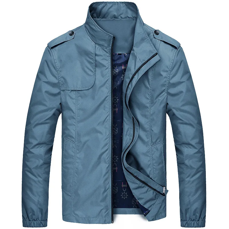 PB450 नई स्प्रिंग ऑटम पुरुषों की जैकेट कैज़ुअल कोट ठोस रंग पुरुषों के ब्रांड के कपड़े स्टैंड कॉलर पुरुषों की जैकेट