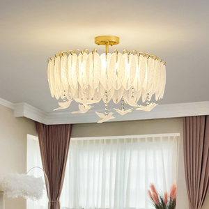 Luces de techo nórdicas de diseño pájaros de cristal modernos luces colgantes de techo led para comedor - Product Image 5