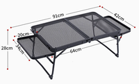 Table pliante de camping en plein air, en alliage d'aluminium portable, stands, barbecue, table pliante de camping pour barbecue