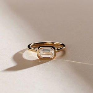 Custom Bezel Setting Diamond Jewelry 14k 18k Gold 1-5CT IGI Certified Lab Grown Diamond <b>Ring</b> <b>for</b> Women <b>Men</b> - Product Image 3