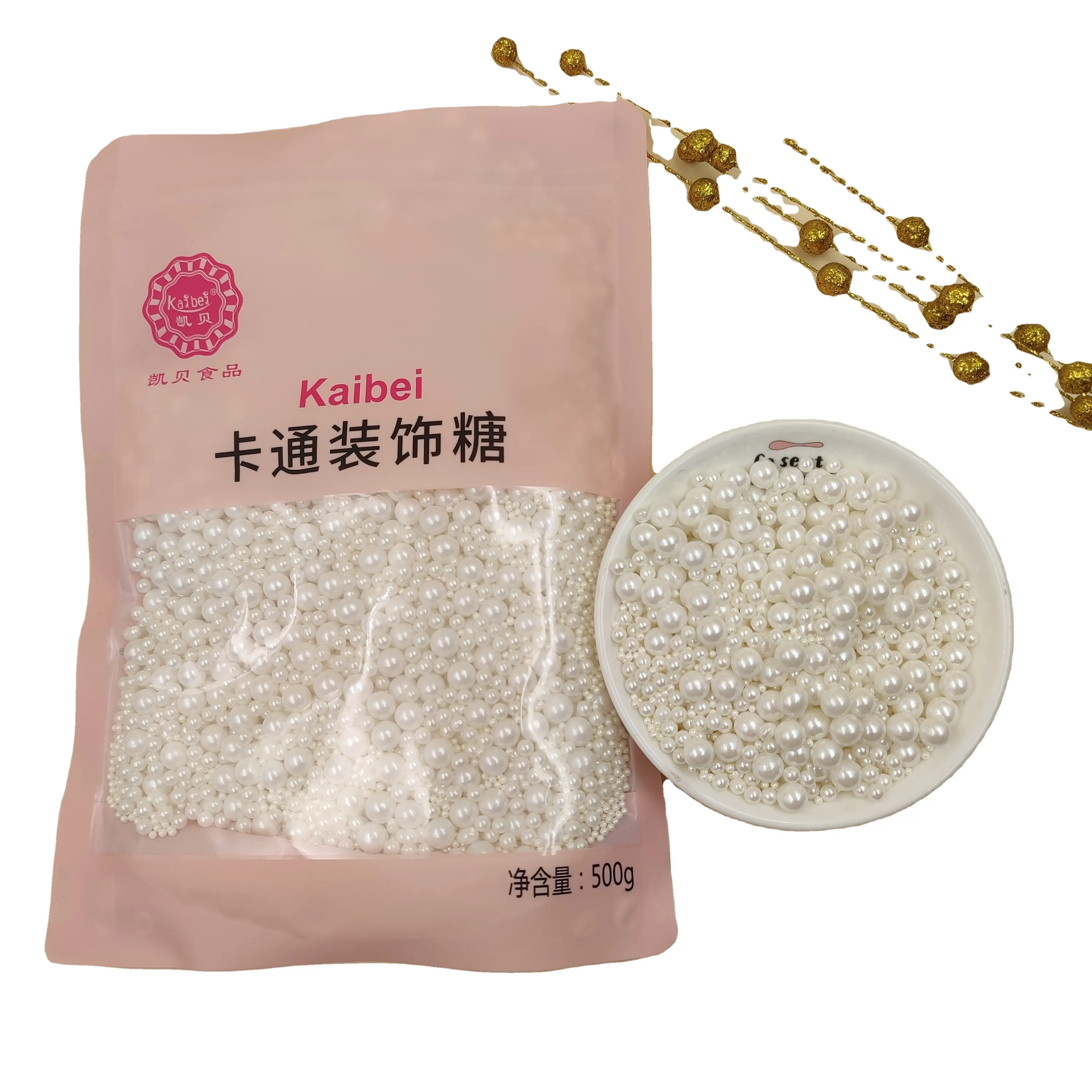 Edible Pearl 2mm Sugar Sprinkles White Candy Baking Edible Cake Decorations Cupcake Toppers Cookie Decorating Ice Cream