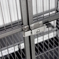 Cage à oiseaux de luxe écologique en acier inoxydable avec plateau en plastique, cage de vol robuste pour l'élevage d'oiseaux, grande cage pour perroquets et ara avec roulettes